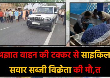 गिरिडीह में दर्दनाक सड़क हादसा अज्ञात वाहन की टक्कर से साइकिल सवार सब्जी विक्रेता की मौत