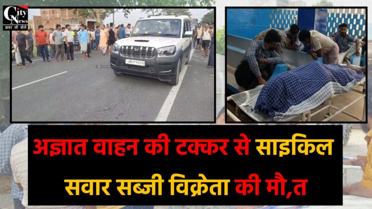 गिरिडीह में दर्दनाक सड़क हादसा अज्ञात वाहन की टक्कर से साइकिल सवार सब्जी विक्रेता की मौत