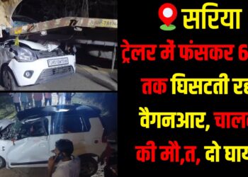 WagonR car dragged by trailer for six kilometers, leaving one dead and two injured.